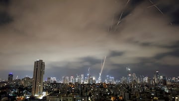 Missiles launched from Iran towards Israel are intercepted, as seen from Ramat Gan, Israel June 15, 2025. REUTERS. REUTERS/Maya Levin TPX IMAGES OF THE DAY
