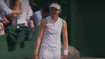 Cristina Bucsa, tras gnar a Donna Vekic en Wimbledon.