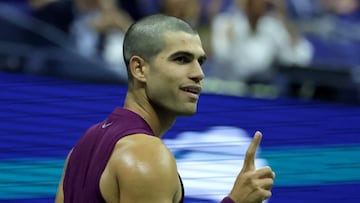 Carlos Alcaraz, durante su partido contra Reilly Opelka en el US Open.