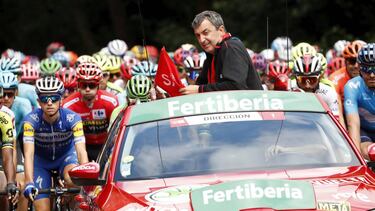 08/09/19 CICLISMO VUELTA A ESPAÑA 2019 ETAPA 15 TINEO - SANTUARIO DEL ACEBO JAVIER GUILLEN SALIDA CARRERA CICLISMO VUELTA CICLISTA ESPAÑA 2019 VUELTA ESPAÑA