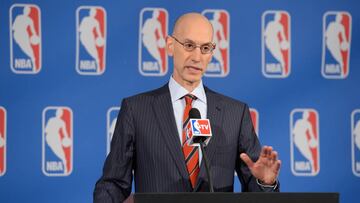 El comisionado de la NBA Adam Silver, durante una comparecencia