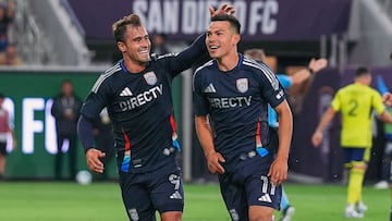 Así festejó Hirving Lozano su anotación ante Nashville SC en la MLS.