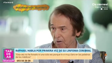 Raphael reaparece y actualiza su estado de salud tras el linfoma cerebral: “Ha sido muy engañoso”