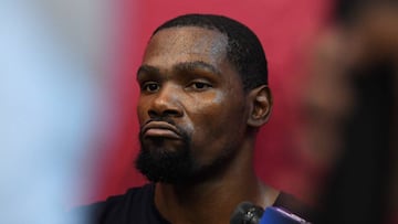 Kevin Durant, durante la concentración de Estados Unidos en Las Vegas.