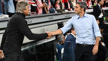 04/05/23 PARTIDO PRIMERA
ATHLETIC DE BILBAO - BETIS
SALUDO MANUEL PELLEGRINI ERNESTO VALVERDE