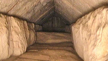 A hidden corridor inside the Great Pyramid of Giza that was discovered by researches from the the Scan Pyramids project by the Egyptian Tourism Ministry of Antiquities is seen in Giza, Egypt March 2, 2023. The Egyptian Ministry of Antiquities/Handout via REUTERS ATTENTION EDITORS - THIS IMAGE HAS BEEN SUPPLIED BY A THIRD PARTY MANDATORY CREDIT