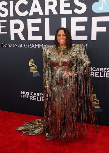 Lalah Hathaway posa en la alfombra roja de los Grammys 2025 en ell Crypto.com Arena situado en la ciudad de Los Ángeles, en California.
