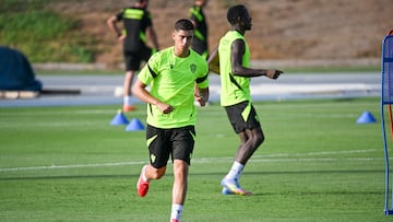 Rubén Quintanilla en un entrenamiento.