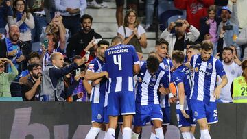 Imagen de los jugadores del Oporto después de la remontada ante el Gil Vicente.