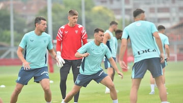 Izeta, en un entrenamiento.