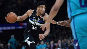 Giannis Antetokounmpo, durante un partido de la NBA de Milwaukee Bucks