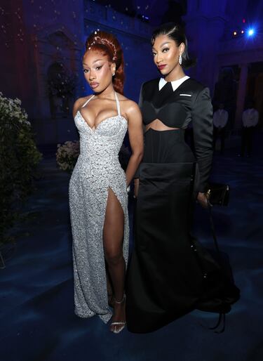 Megan Thee Stallion y Angel Reese durante la fiesta de la Gala del Met 2025, "Superfine: Sastrería de estilo negro", en el Museo Metropolitano de Arte de la ciudad de Nueva York.