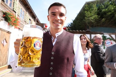 João Palhinha durante la fiesta del Oktoberfest celebrado en Munich.