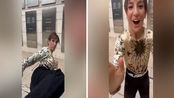 El percance inesperado de Sandra Sánchez con un cámara al hacer su patada de karate