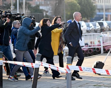 El expresidente de la Real Federación Española de Fútbol (RFEF) Luis Rubiales a su llegada a la Audiencia Nacional.