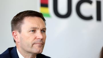 David Lappartient en una conferencia de la UCI