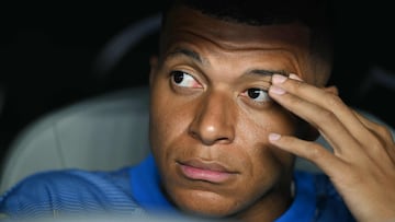 Kylian Mbappé en el banquillo durante el partido de octavos de final del Mundial de Clubes frente a la Juventus.