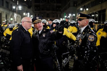 Tras los altercados en la ciudad cuando los Eagles vencieron en 2018, la Policía desplegó un gran dispositivo para mantener el orden y la seguridad en la ciudad.