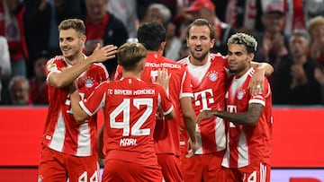 Los jugadores del Bayern celebran la goleada ante el RB Leipzig.