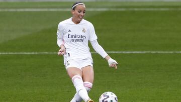 Asllani, jugadora del Real Madrid, en un partido en Valdebebas.