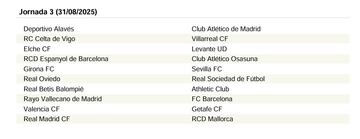 El calendario de LaLiga EA Sports 25/26 
