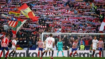 La grada del Wanda Metropolitano en el Atlético-Sevilla.