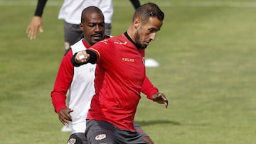 Gálvez, durante un entrenamiento del Rayo.