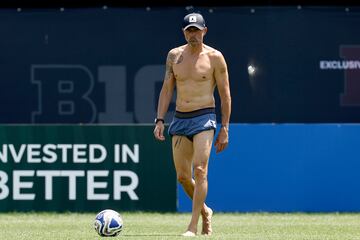 Luis Enrique en el entrenamiento del PSG.