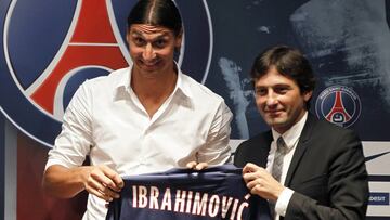 Leonardo en la presentación de Ibrahimovic con el PSG