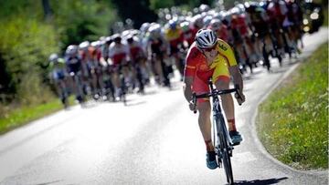 Iván García Cortina, durante una etapa en el pasado Tour del Porvenir.