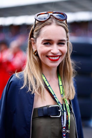 La actriz londinense disfrutando de un fin de semana de Fórmula 1 en el Circuito de Silverstone.