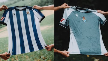 Las nuevas camisetas de la Real Sociedad para la temporada 2025-26.