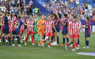 Las jugadoras del Atlético de Madrid, subcampeonas de la Copa de la Reina.