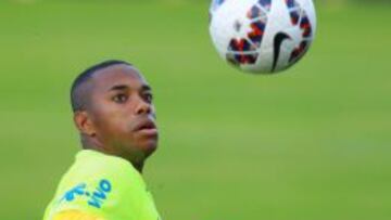 Robinho con la selección brasileña.