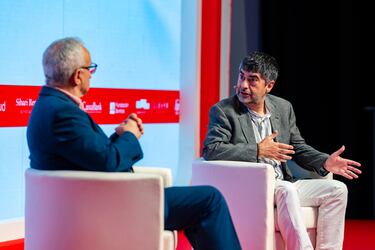 Alejandro Blanco, presidente del COE, junto a Juan Antonio Gutiérrez, subdirector del Diario AS.