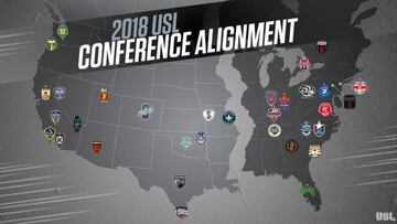 USL anuncia a los 33 equipos que jugarán la temporada 2018