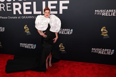 Alisha Gaddis posa en la alfombra roja de los Grammys 2025 en ell Crypto.com Arena situado en la ciudad de Los Ángeles, en California.