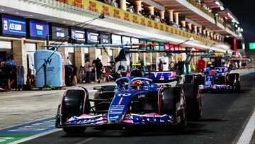 Los Alpine de Gasly y Ocon, en el GP de Qatar.