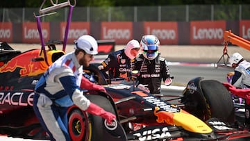 Accidente de Max Verstappen (Red Bull) y Kimi Antonelli (Mercedes) en el GP de Austria de F1 2025.