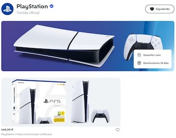 playstation 5 reacondicionada perfil oficial sony wallapop