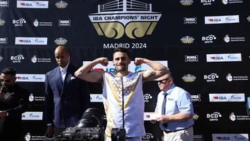 José Quiles en el pesaje de la IBA Champions Night de Madrid.