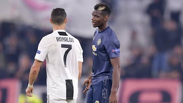 Cristiano Ronaldo, jugador de la Juventus, y Paul Pogba, del Manchester United.