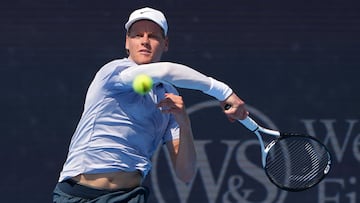 Jannik Sinner, contra Terence Atmane en el Cincinnati Open.