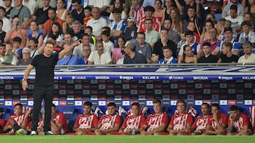 Simeone, en el Espanyol-Atlético.