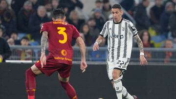 ROME, ITALY - MARCH 05: Angel Di Maria of Juventus FC in action during the Serie A match between AS Roma and Juventus at Stadio Olimpico on March 05, 2023 in Rome, Italy. (Photo by Danilo Di Giovanni/Getty Images)