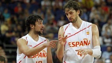 Sergio Llull y Pau Gasol en los Juegos de Londres con la Selección.