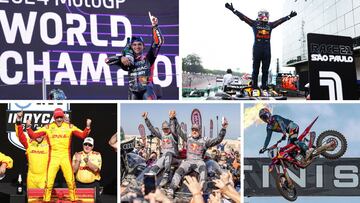 Jorge Martín, Verstappen, Palou, Sainz y Jorge Prado celebran sus éxitos de 2024.