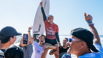 BALLITO, KWAZULU-NATAL, SOUTH AFRICA - JULY 6: Nadia Erostarbe of Spain wins the Ballito Pro on July 6, 2025 at Ballito, Kwazulu-Natal, South Africa. (Photo by Kody McGregor/World Surf League)