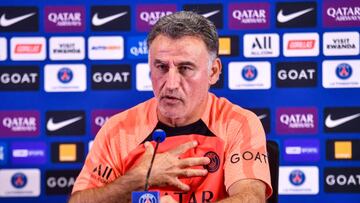Christophe GALTIER Head Coach of PSG during the training session of Paris Saint Germain on September 9, 2022 in Paris, France. (Photo by Franco Arland/Icon Sport via Getty Images)