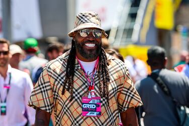 Chris Gayle, exjugador de críquet de las Indias Occidentales, durante el Gran Premio de Mónaco de la Fórmula 1.
